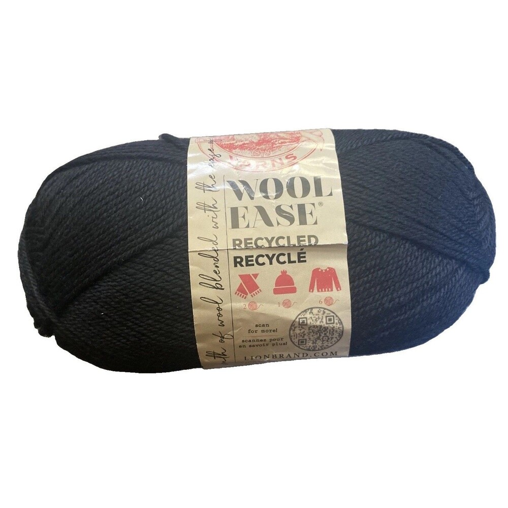 Lion Brand Wool-Ease Recycled Yarn-Black - 632-153S New
